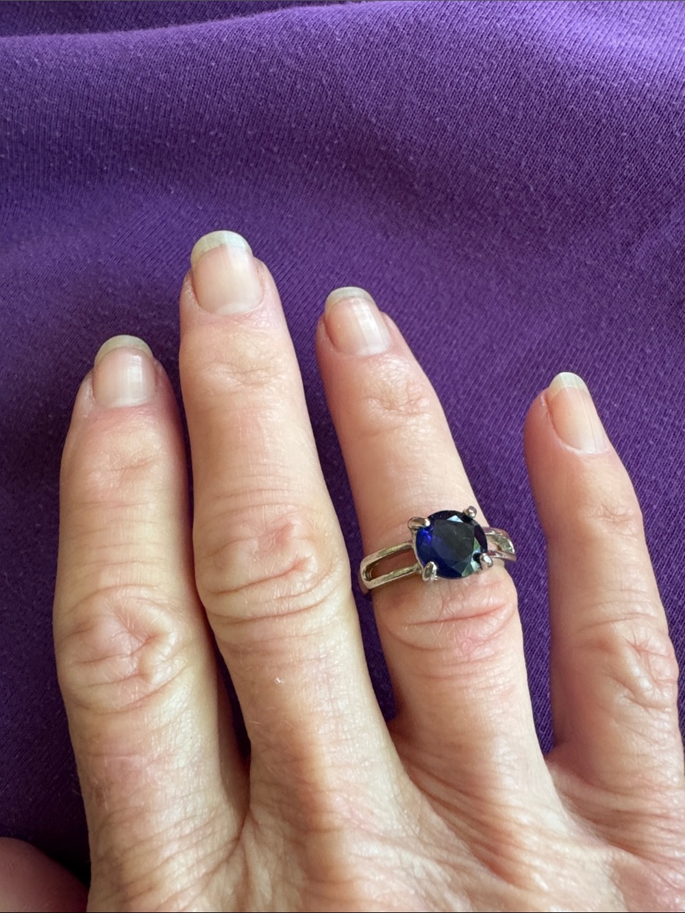 Silver Blue Gemstone Ring - Women's Fashion Ring